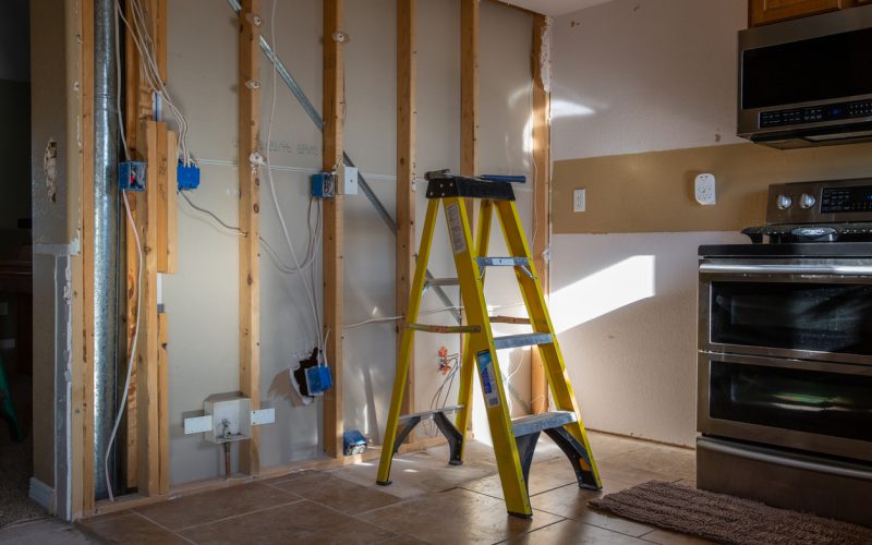 Unfinished kitchen wall remodel diy home improvement